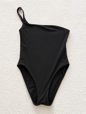 Monday Swimwear One-Piece Swimsuit - Black One-Shoulder